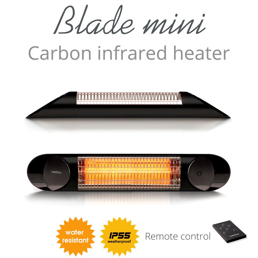 Veito Infrarot Heizstrahler Blade Mini, Schwarz, 1200W ...