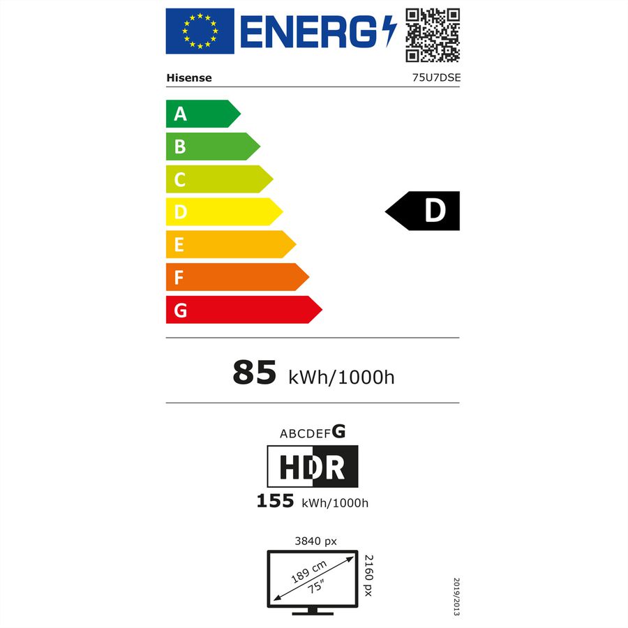 Hisense TV 75U7DSE 75", Mini-LED 4K, 144Hz, 1400 Nits