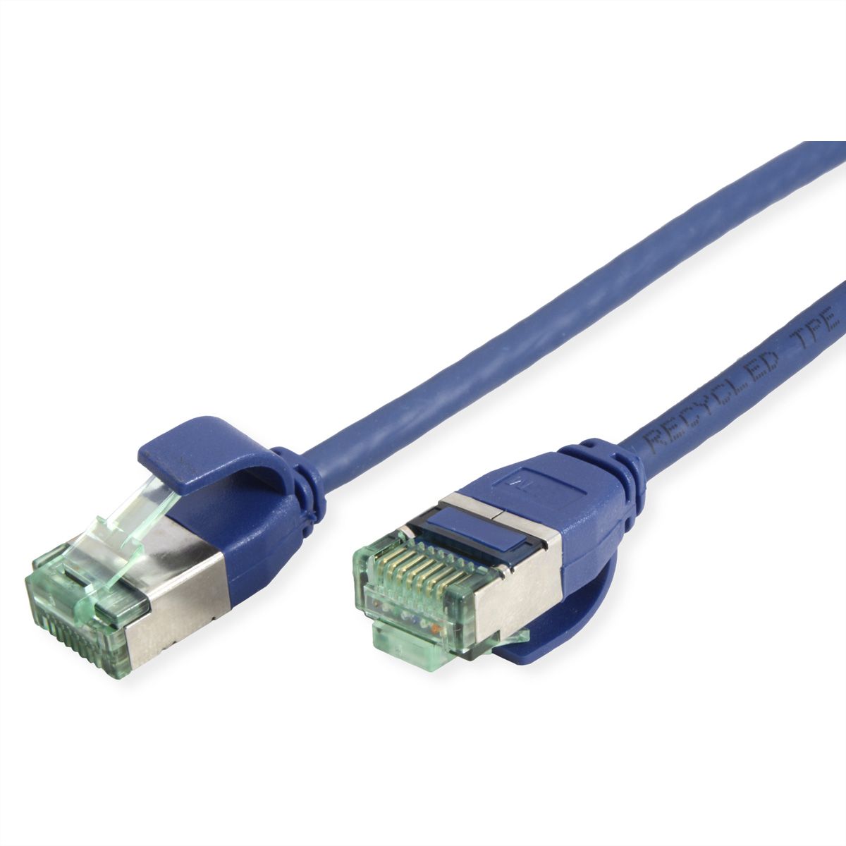 ROLINE RM U/FTP DataCenter Patchkabel Cat.6A (Class EA), slim, blau, 0,3 m