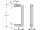 SCHROFF Frontgriff, einteilig - FRONTGRIFF ALU 6/9HE SCHWARZ