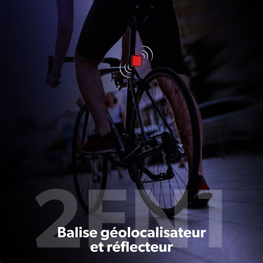Dispositif de localisation T’nB pour vélos et scooters, Noir/Rouge