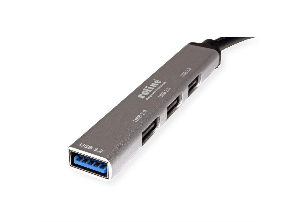 ROLINE USB 3.2 Gen 1 Hub, 4fach, Typ C Anschlusskabel