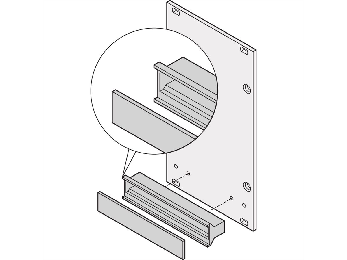 SCHROFF Griff in Trapezform, grau (ohne Aushebefunktion) - KUNSTSTOFFGRIFF 61TE GRAU