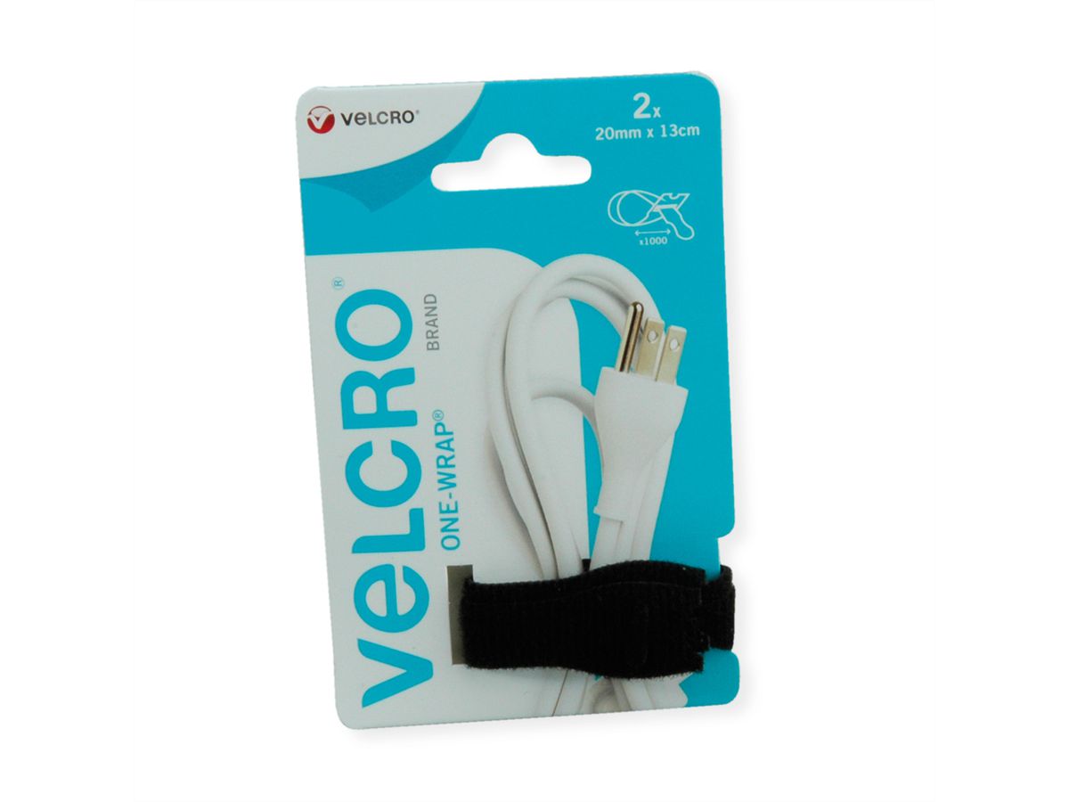 VELCRO® ONE-WRAP Bande Snack Size, réutilisable, noir