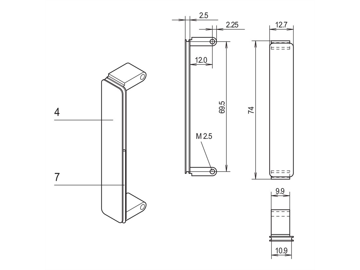 SCHROFF PMC Panneau avant de mezzanine, non traité, avec blindage CEM, alu, anodisé, 1 pièce