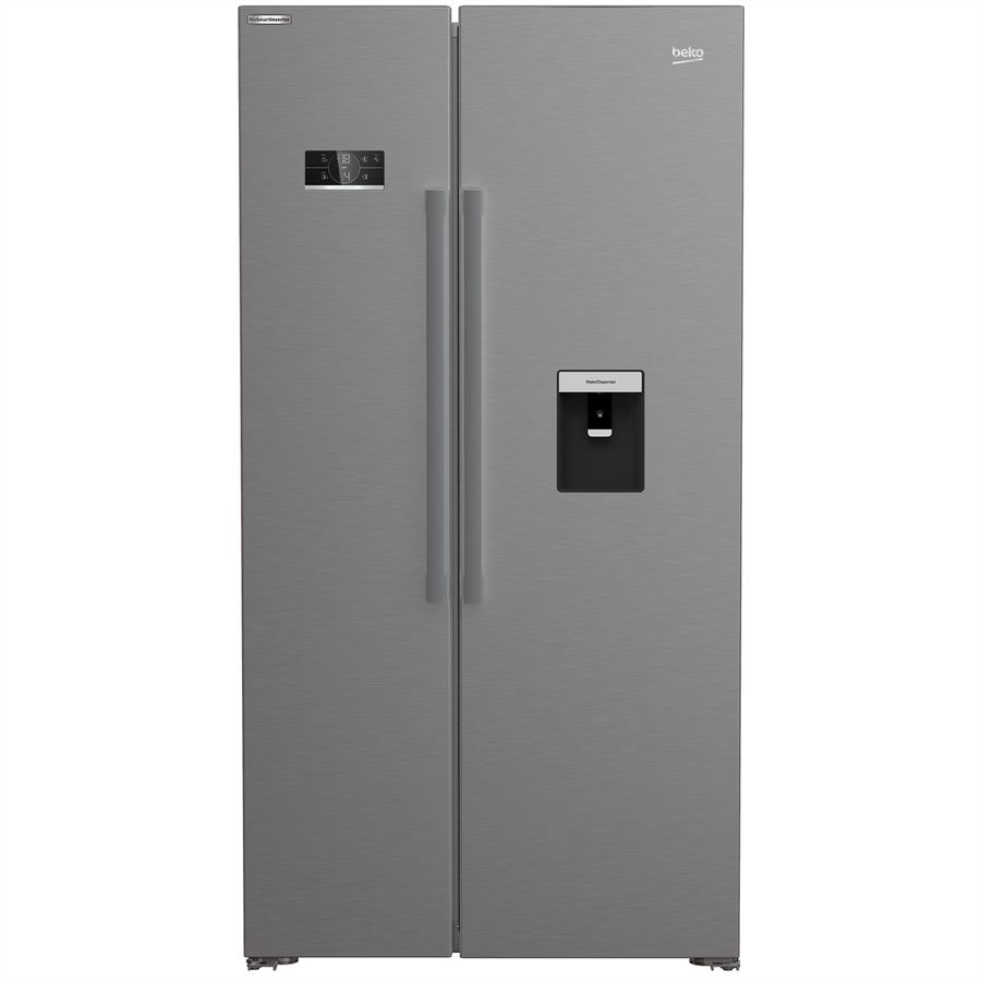 Beko Side by Side GN163242XBCHN, 554l, No Frost, silber, Wasserspender mit Tank