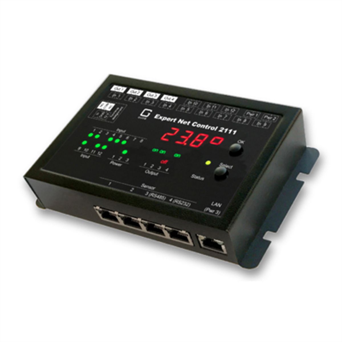GUDE 2111-2 Expert Netcontrol 4 relais sorties, 12 signaux d'entrée passifs TCP/IP, PoE