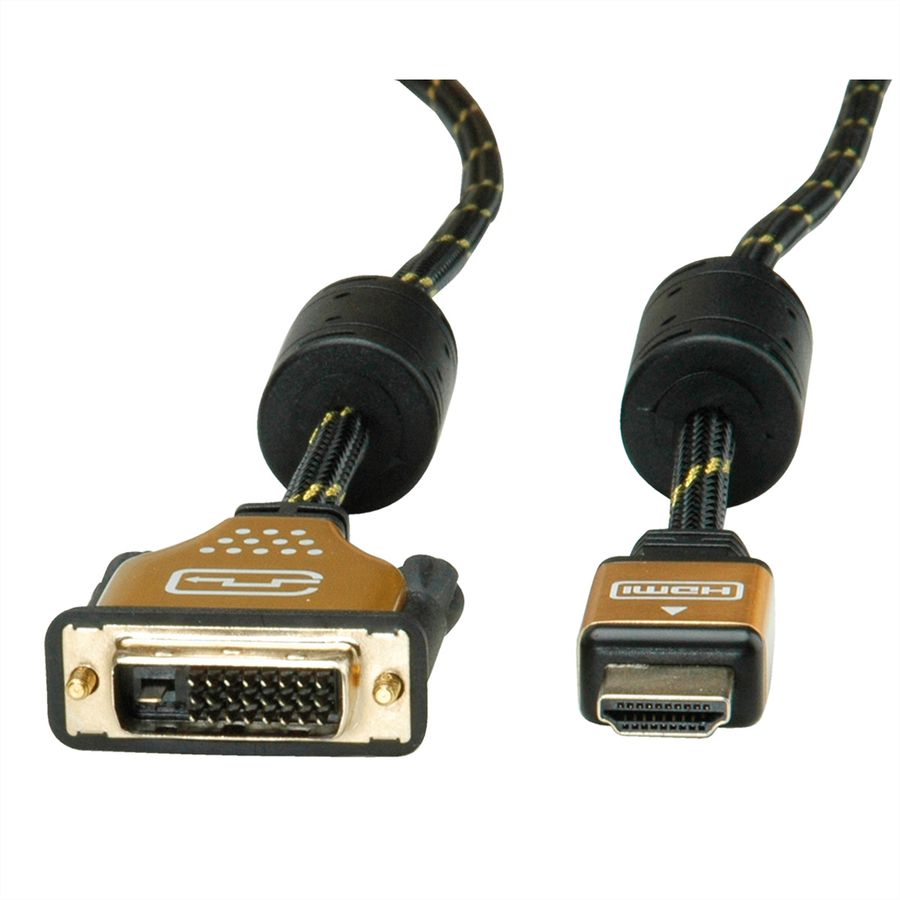 ROLINE GOLD Monitorkabel DVI (24+1) - HDMI, ST/ST, 2 m