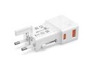 VALUE Chargeur de voyage USB avec prise UK/US/Euro, 2 ports, 1x QC3.0 A + 1x C (PD), 25W