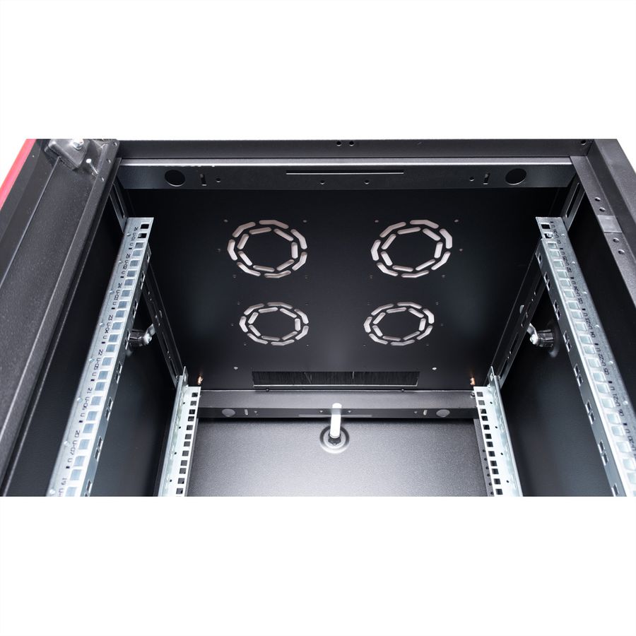 ROLINE 19-Zoll Netzwerkschrank Basic 26 HE, 600x600 BxT Glastür schwarz