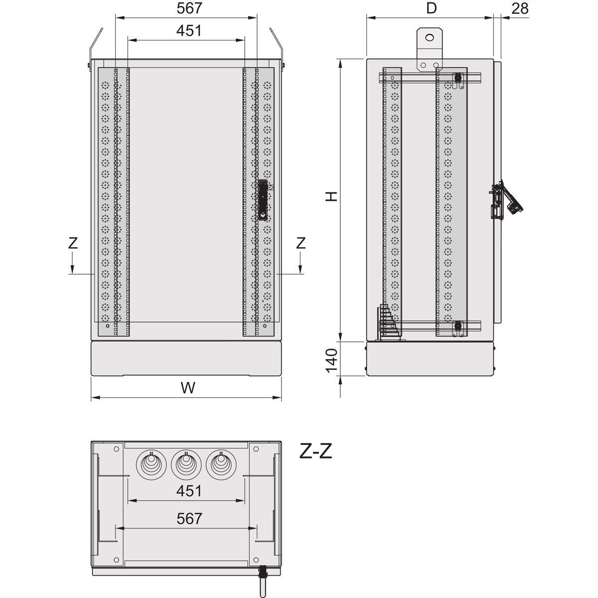 SCHROFF COM FTTX 600H800B600T 1-TUER