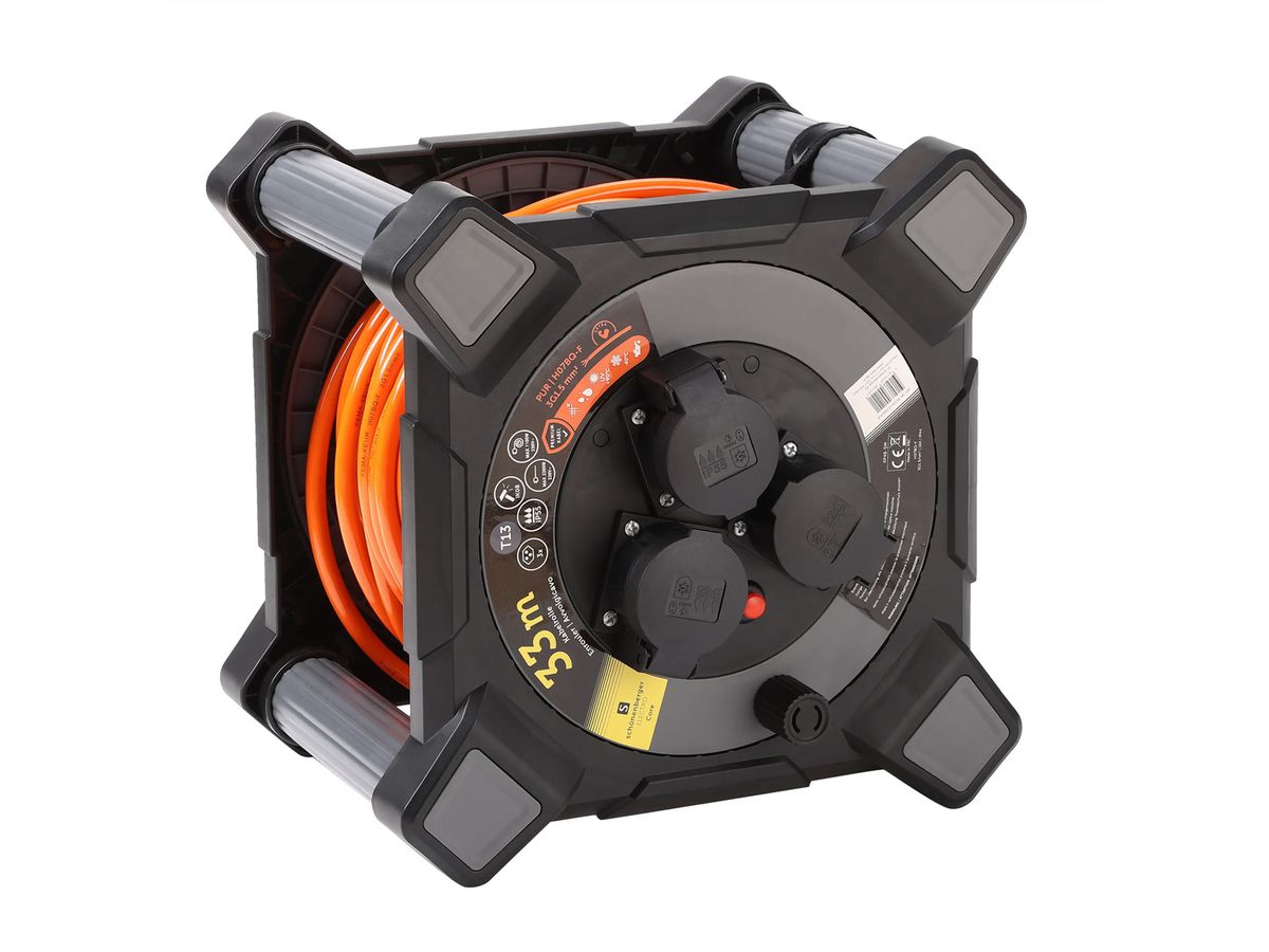 Kabelbox Kunststoff 3xT13, EPR-PUR H07BQ-F 3G1.5mm2,33m,IK08  , orange