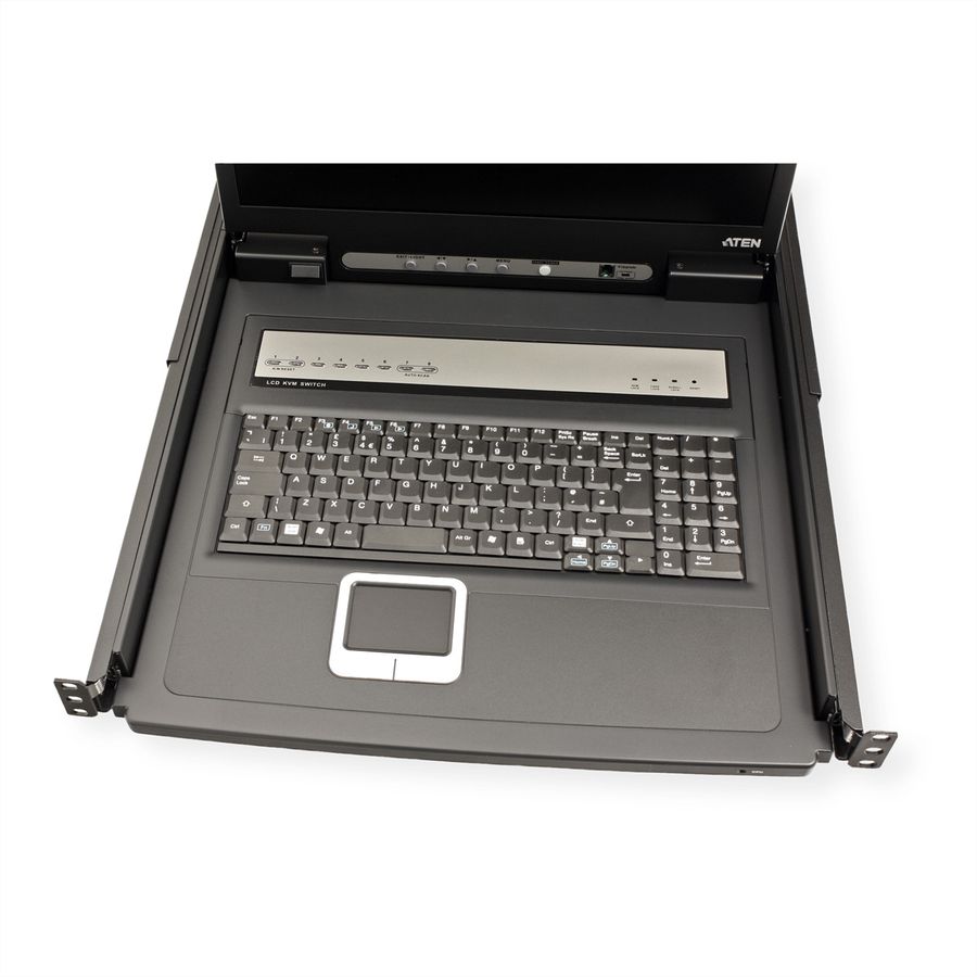 ATEN CL1308N KVM-Switch, 48cm TFT, VGA, PS/2-USB, 8 Port, CH-Layout
