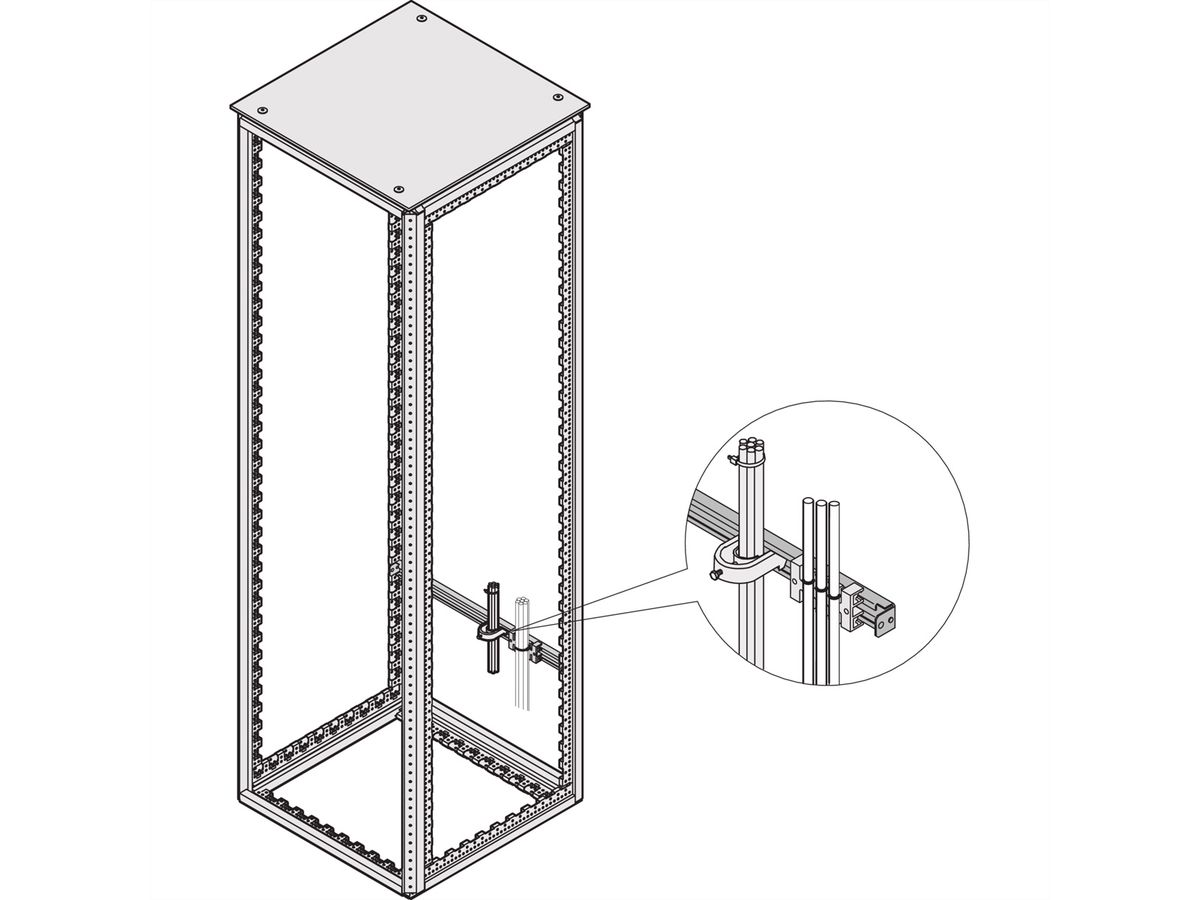 SCHROFF C-Profil für die Schrankbreite - C-PROFILSCHIENE 600 LG. (2X)