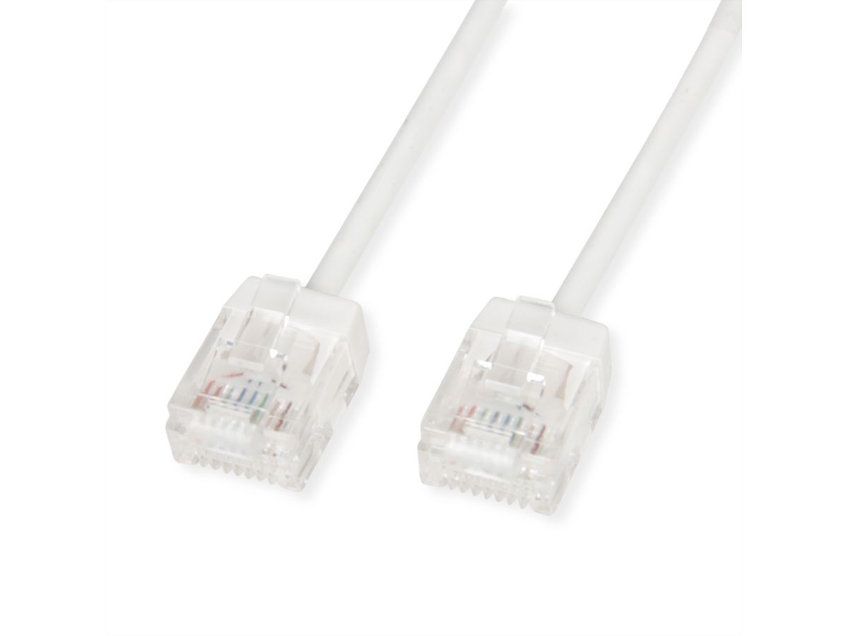 ROLINE UTP DataCenter Patchkabel Cat.6A (Class EA), LSOH, slim, extra kurzer Stecker, weiß, 2 m