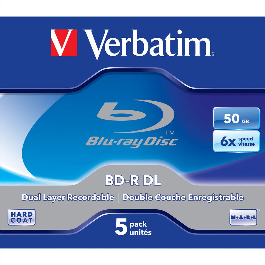 Verbatim BD-R Jewel DL 50GB 6x 5 Pack