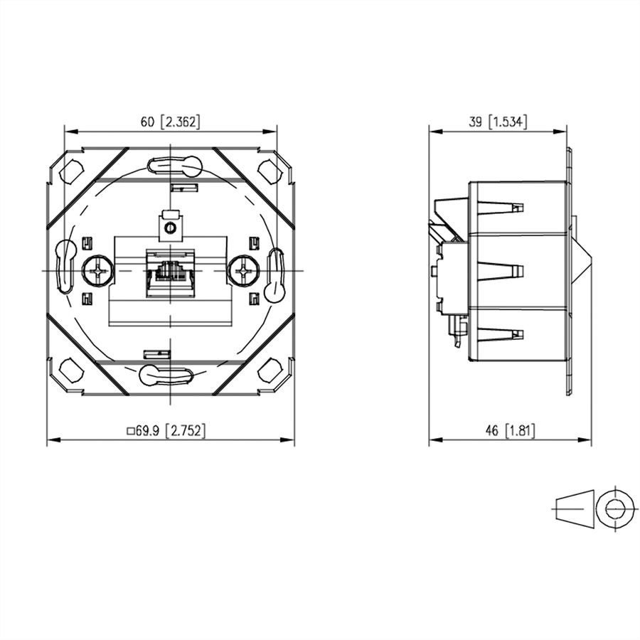 METZ CONNECT E-DAT C6A IDC Dose, 1 Port, UP0, metallisch