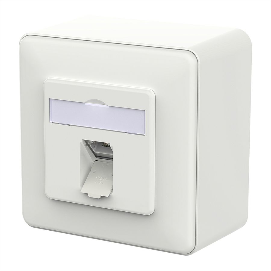 METZ CONNECT E-DAT C6A LSA++ Dose, 1 Port, AP, verkehrsweiß