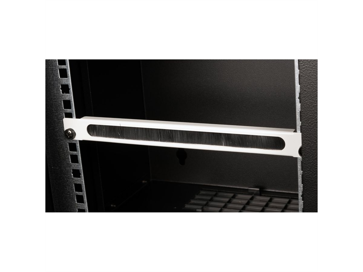 ROLINE 10" Passe-câbles, Avec brosse 0,5U gris