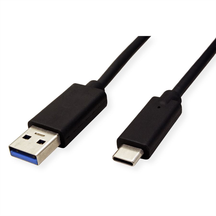 ROLINE GREEN USB 3.2 Gen 1 Kabel, USB A-C, ST/ST, schwarz, 2 m