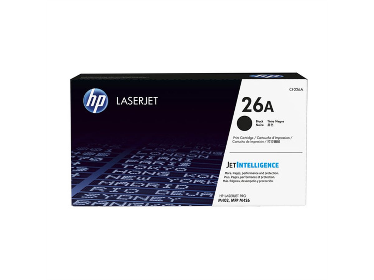 CF226A, HP Druckkassette schwarz, Nr. 26A, ca. 3.100 Seiten für HP LJ Pro M402d, MFP M426dw