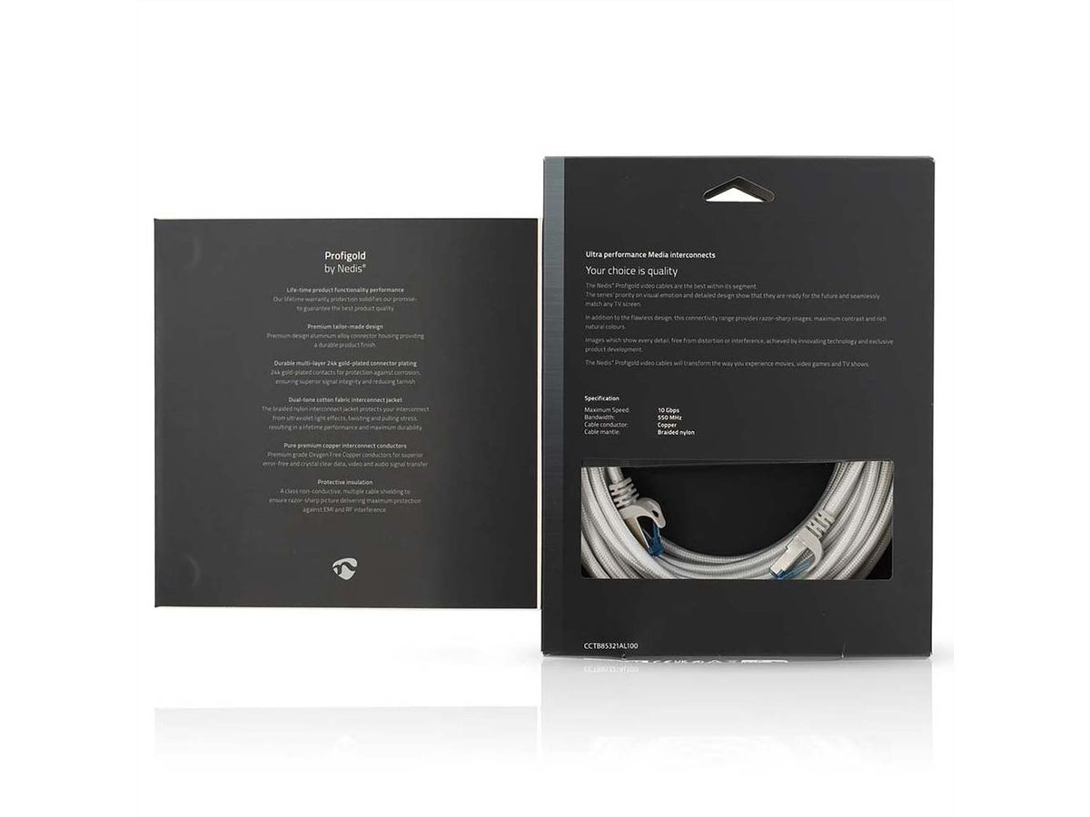 Nedis Cordon réseau S/FTP Cat.6A, blanc, 10m