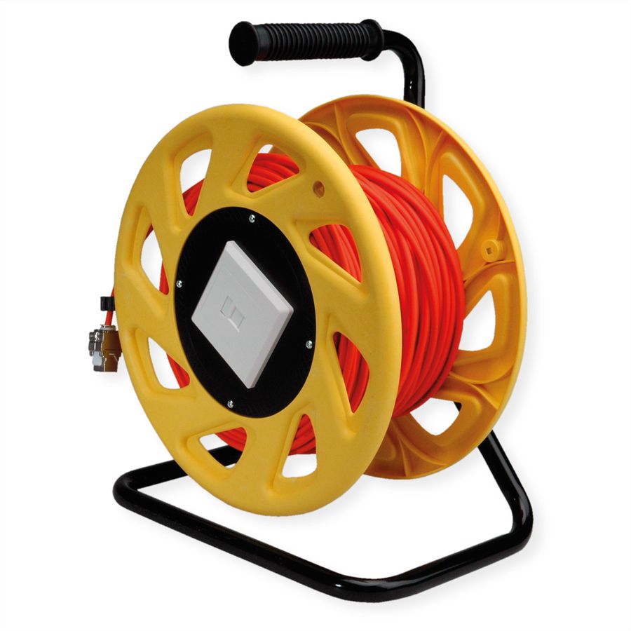 ROLINE RJ-45 Kabeltrommel Cat.6A (Class EA), orange, 60 m