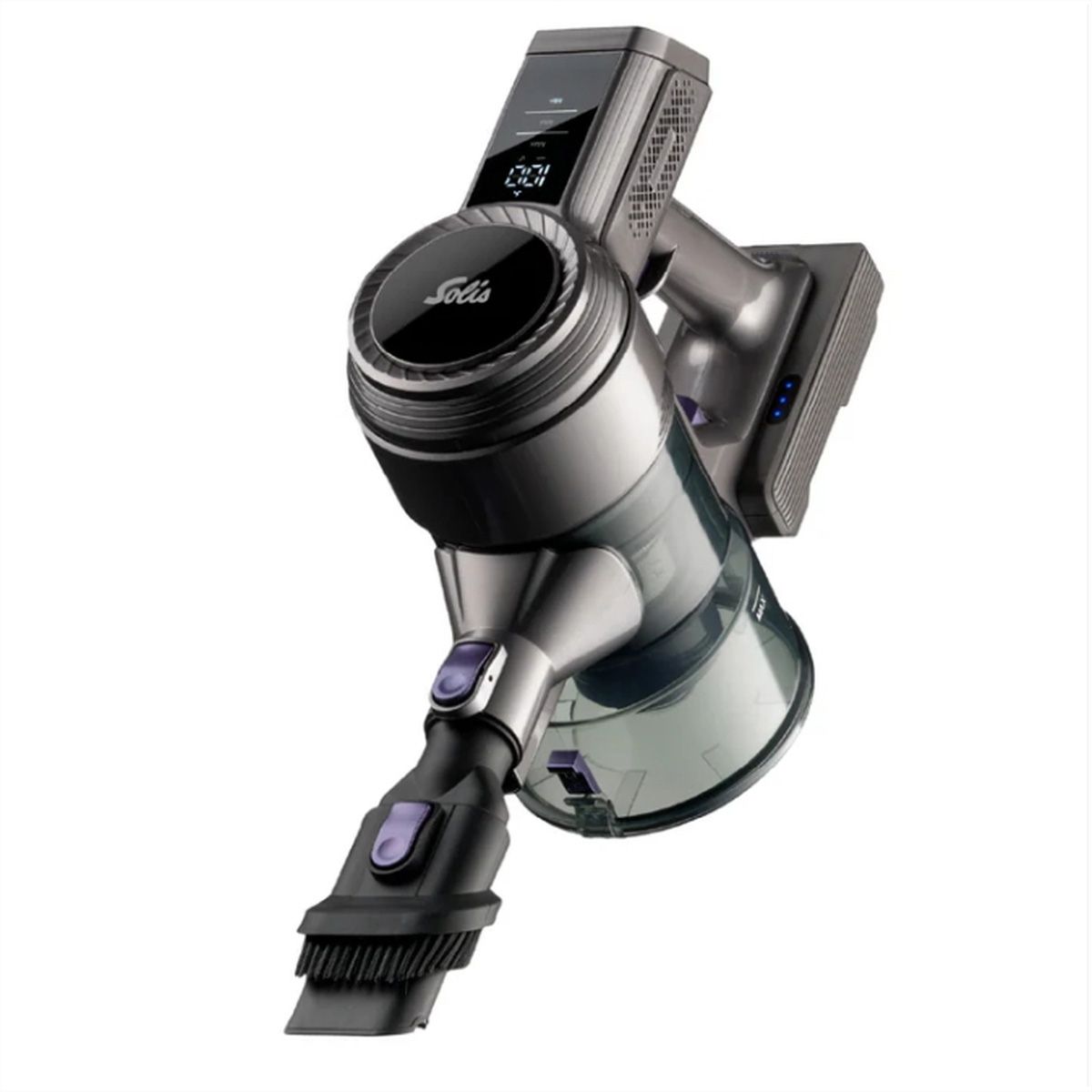 Solis Flexi Vac Cleaner 350, aspirateur sans fil, 350 W, Li-Ion, , gris/violet