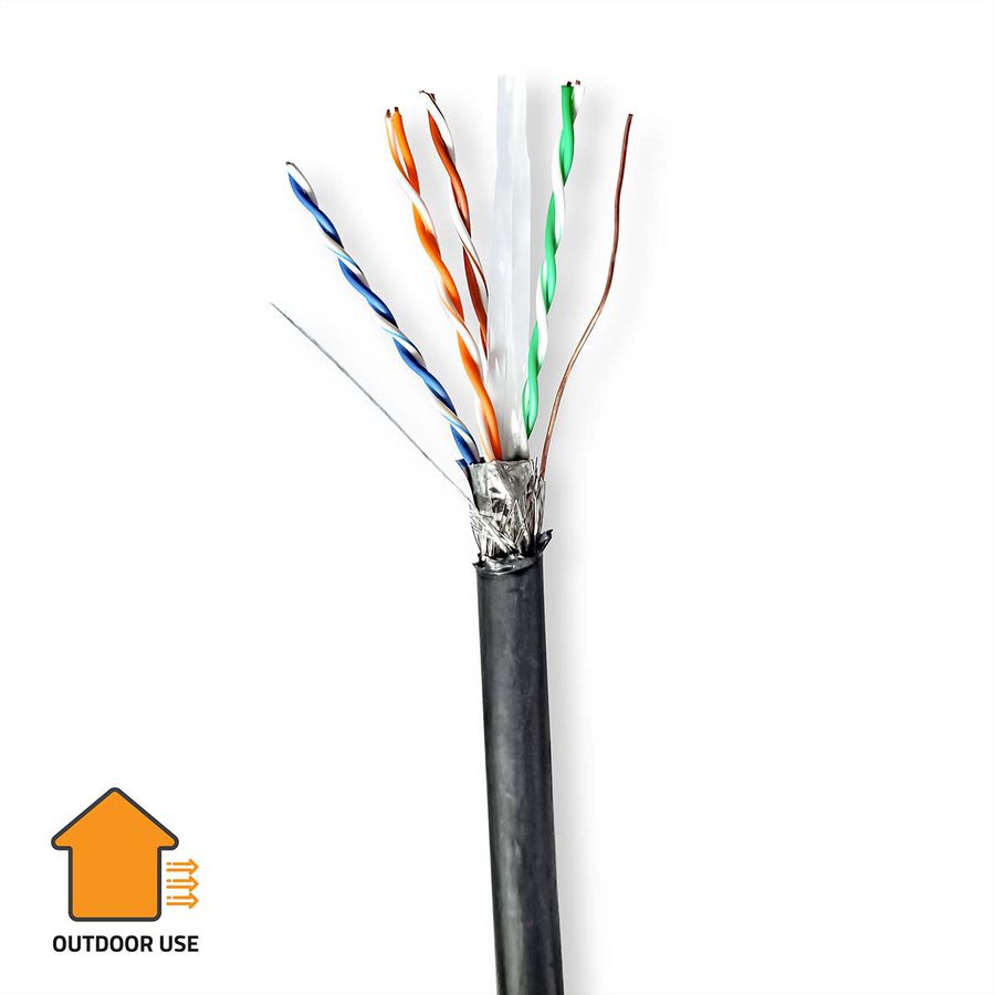 Nedis S/FTP Kabel Outdoor Cat.6, Massivdraht, 100m