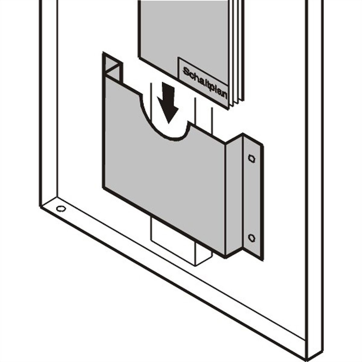 Porte-documents SCHROFF, A4, Acier, RAL 7035