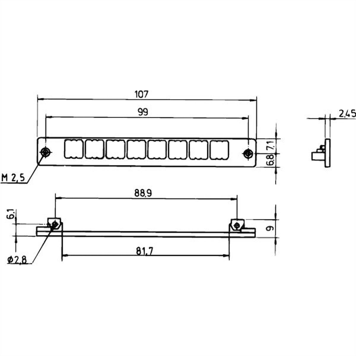 SCHROFF Aufnahmerahmen für Montageebene 1 - LP-HALTER FES 1-REIHIG