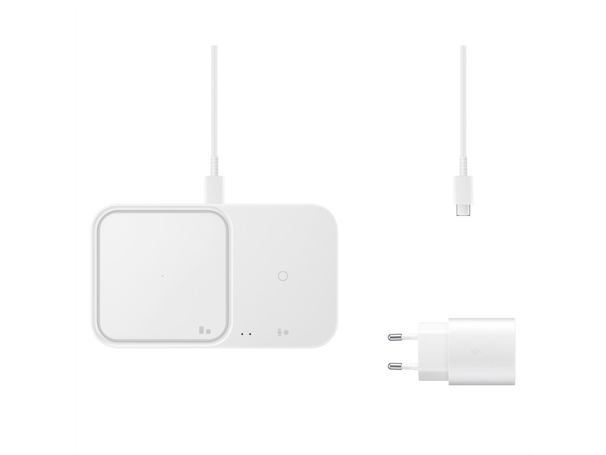 Samsung Wireless Charger Duo, blanc, blanc