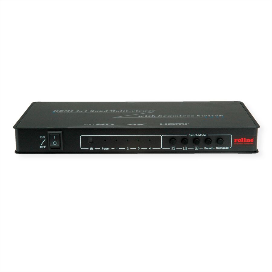ROLINE HDMI 4x1 QUAD Multi-Viewer Switch, nahtlose Umschaltung