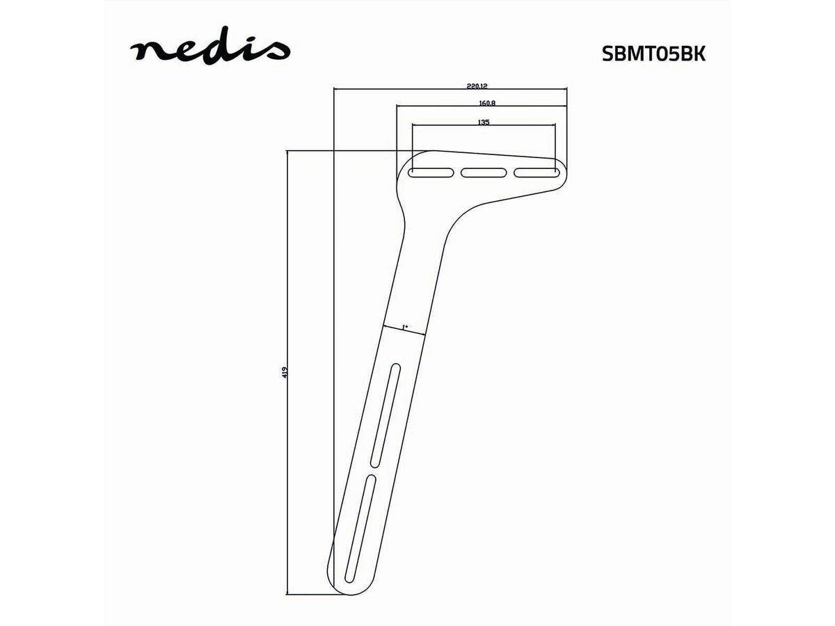 Nedis Soundbar-Halterung universal 15 kg schwarz, TV-Befestigung, 32–65", Stahl