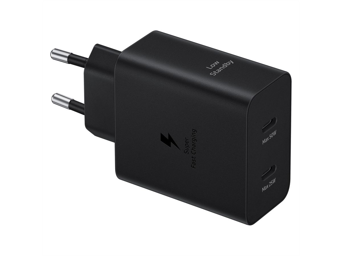 Samsung Power Adapter 50W USB-C, PowerDelivery incl. câble, Duo, noir
