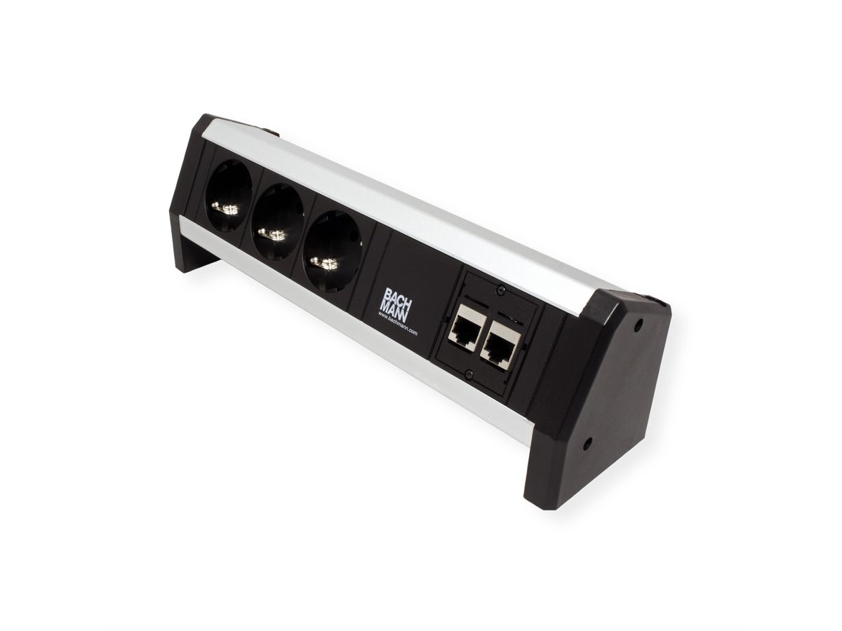 BACHMANN DESK 3x contact de protection, 2x CAT6