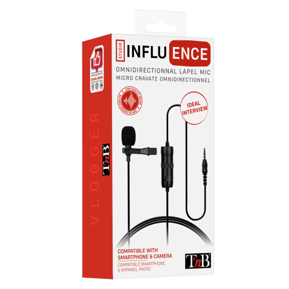 T'nB Influence Clip Microfon 360°, 3,5 mm Jack