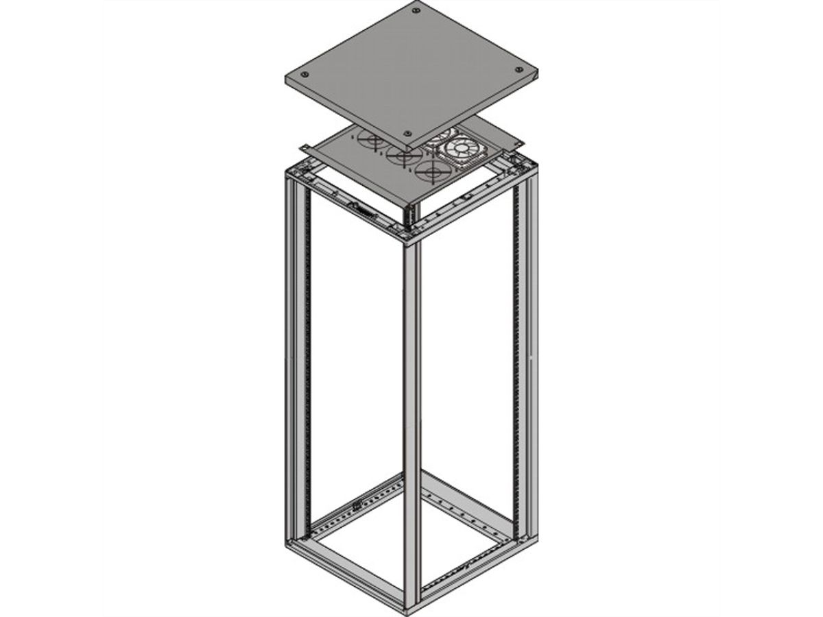 SCHROFF Novastar, capot supérieur avec 3 ventilateurs, hauteur du ventilateur 25 mm, 553W 600D