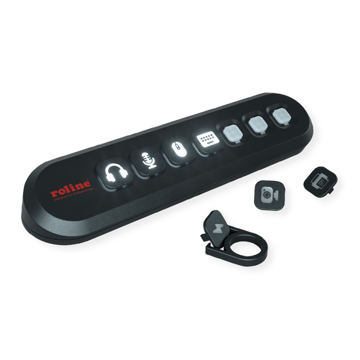 ROLINE Hub USB 3.2 Gen 1, 7 ports, prise type A, boutons interchangeables