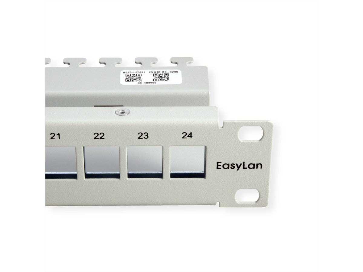 EasyLan preLink / fixLink Panel 19'' 1HE, 24x Keystone-Steckplätze