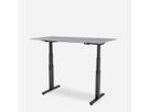 WRK21 Schreibtisch Work 140 x 80 cm, Höhenverstellbar, Grau Uni / Schwarz
