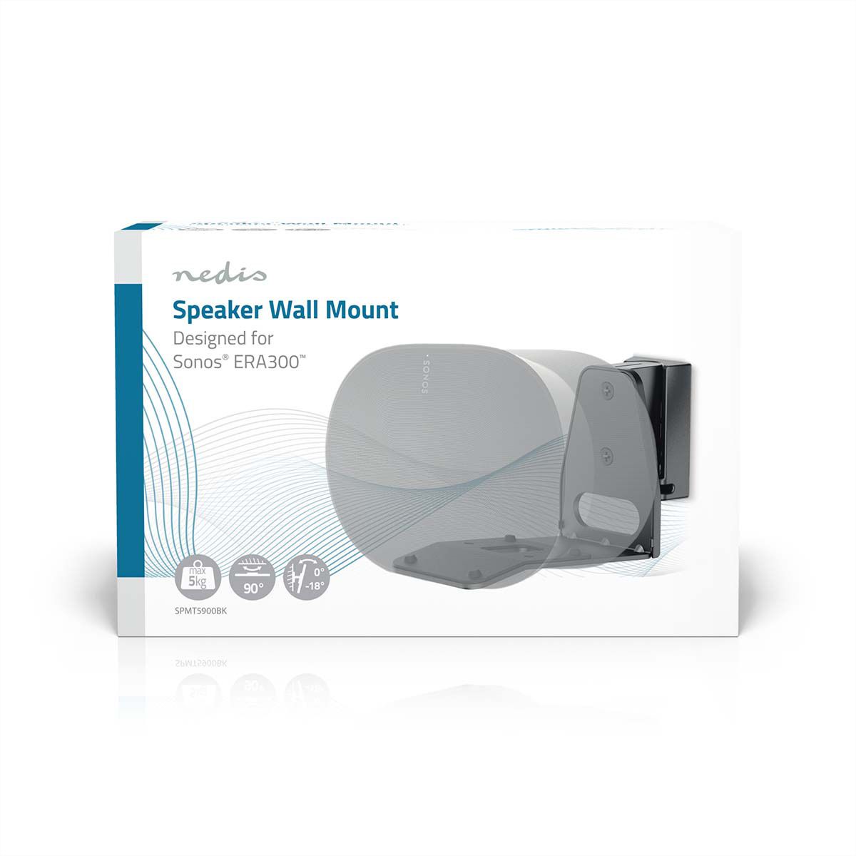 Nedis Lautsprecher-Wandhalterung für Sonos Era300 schwarz, Wand, 5 kg, neig- und drehbar