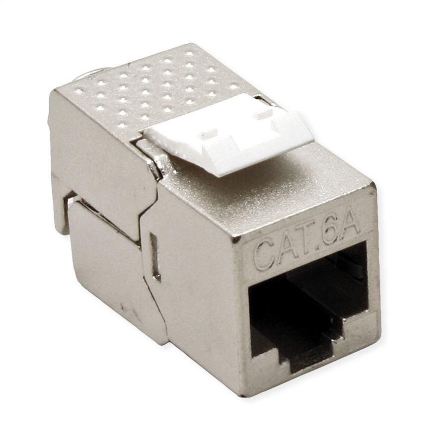 ROLINE Adaptateur de rail DIN pour module Keystone, avec Keystone Cat.6A, blindé, 45°