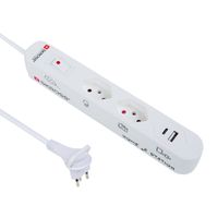 Skross bloc multiprise 2x T13, 1xUSB-C, 1xUSB-A, interrupteur, blanc