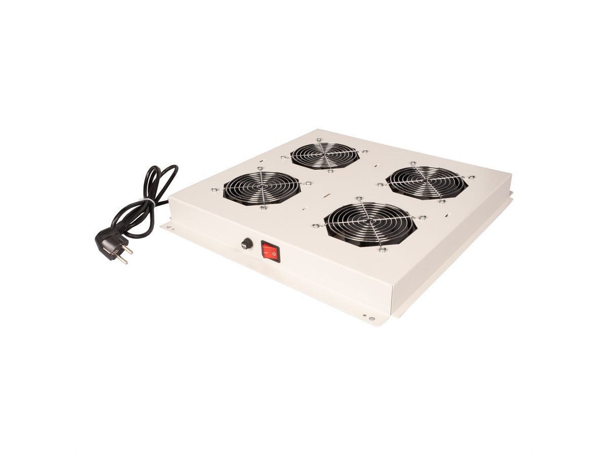 ROLINE 19-Zoll Dachlüftereinheit 4 Lüfter, ON/OFF grau