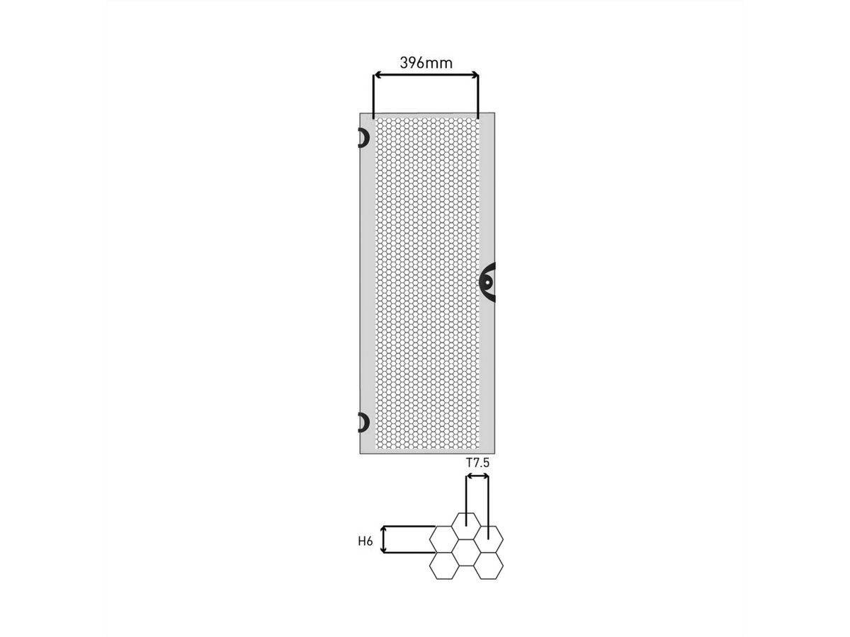 SCHROFF Novastar Porte en acier perforée, 20 U, RAL 7021