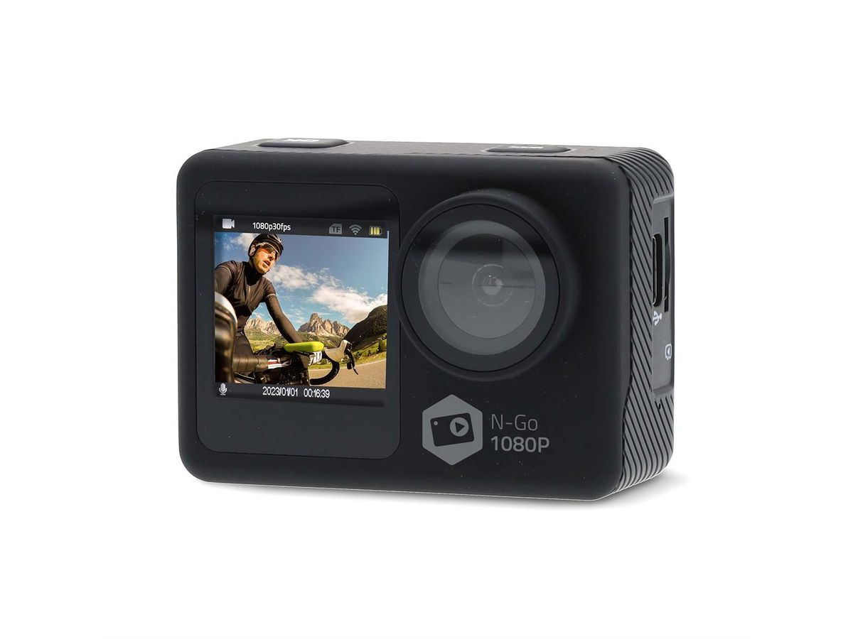 Nedis Action Cam 1080p, Dualscreen, 12Mp. 30fps, Wasserdicht bis 30m