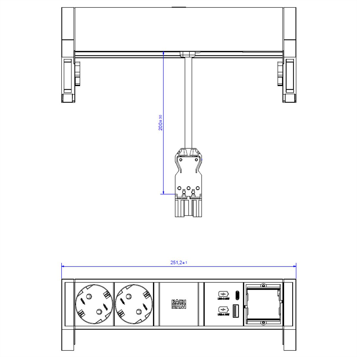 BACHMANN DESK2 ALU BLACK 2xclé de protection USB