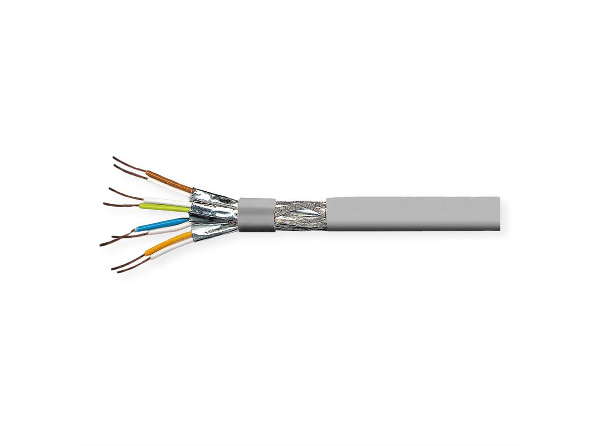 VALUE S/FTP-(PiMF-)Kabel, Cat.8 (Class I), Massivdraht, AWG22, LSOH, grau, 100 m