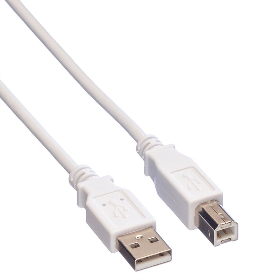 VALUE Câble USB 2.0 Type A-B, blanc, 0,8 m